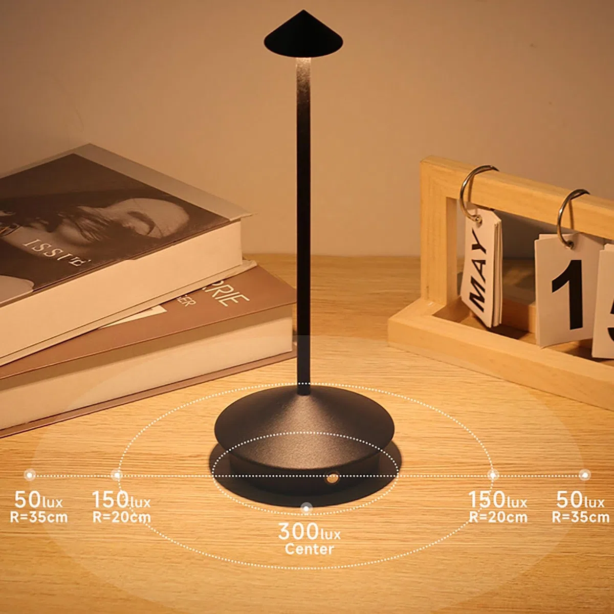ZTMHRG Moderna Lampada da Tavolo Senza Fili in Alluminio, lampade da scrivania a LED Ricaricabili USB sfioramento Luce Notturna Portatile per la Camera da Letto casa e Patio(Gold)