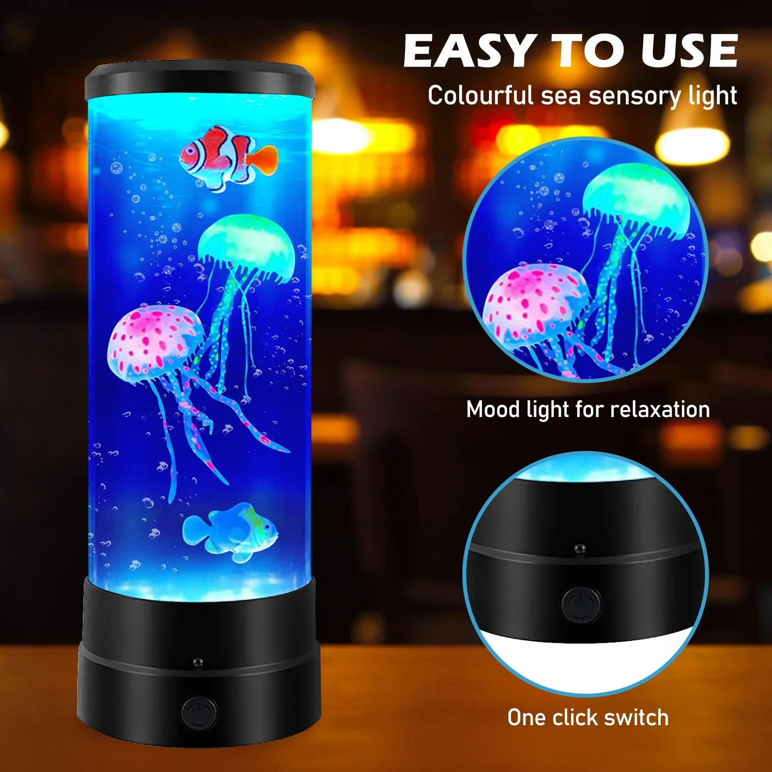 BYZESTY lampada da medusa, luce d'atmosfera a LED, 17 colori, decorazione per acquario e casa