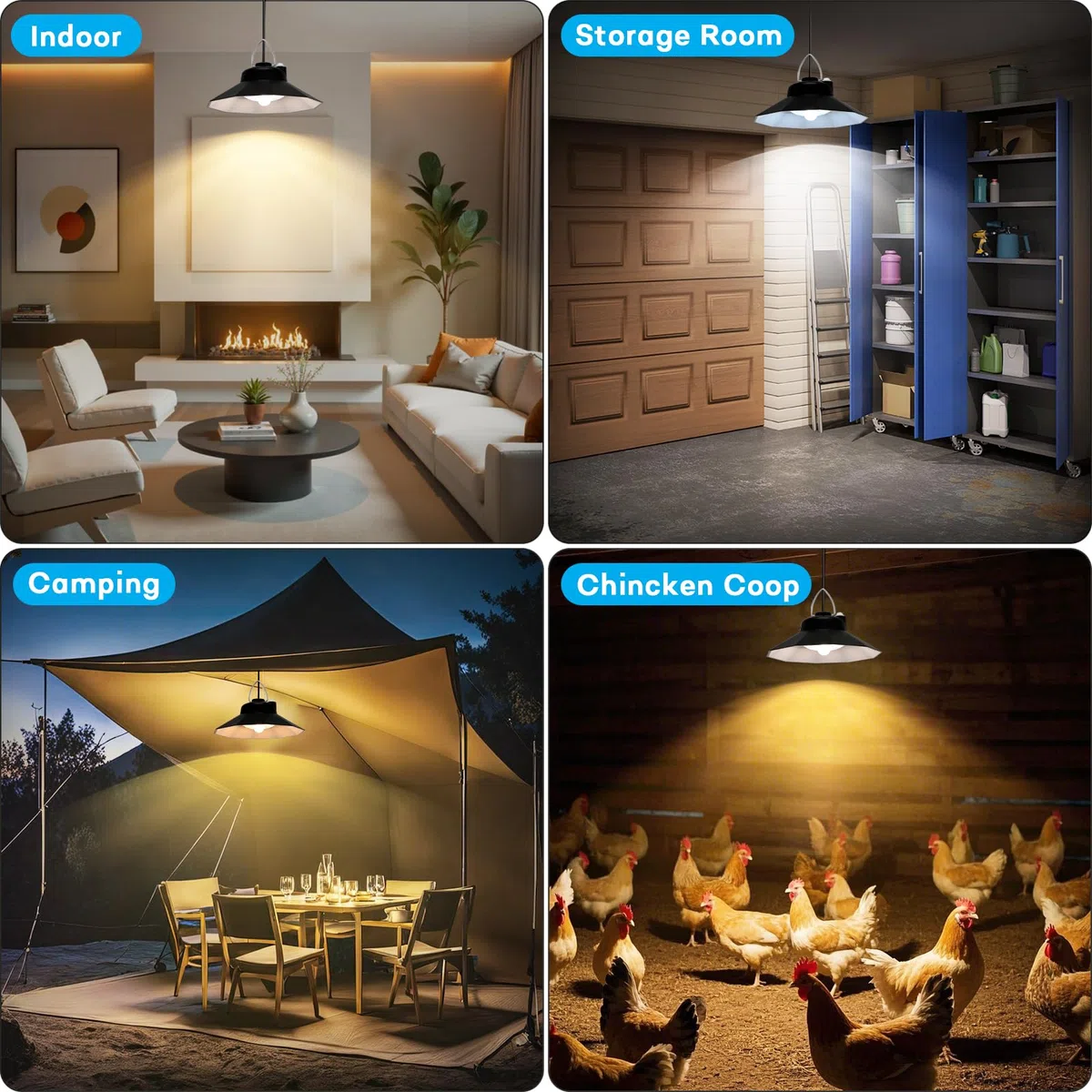 Faro LED Esterno con Pannello Solare - 4400mAh IP65, Lampada Solare da Esterno Sospesa con Telecomando e Rilevatore di Movimento, 5 Modalità + 3 Temperature Colore, 2 Pezzi