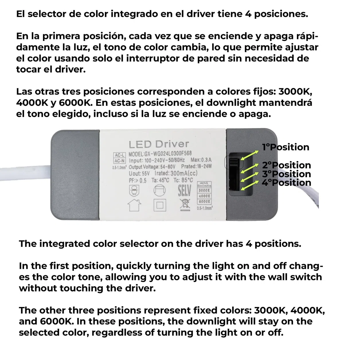 Alpinaluz Downlight LED da incasso professionale 25 W, alluminio, Ø23 cm, taglio Ø19 cm, CRI>85, interno cucina e sala da pranzo (CCT regolabile (3000 K-6000 K))