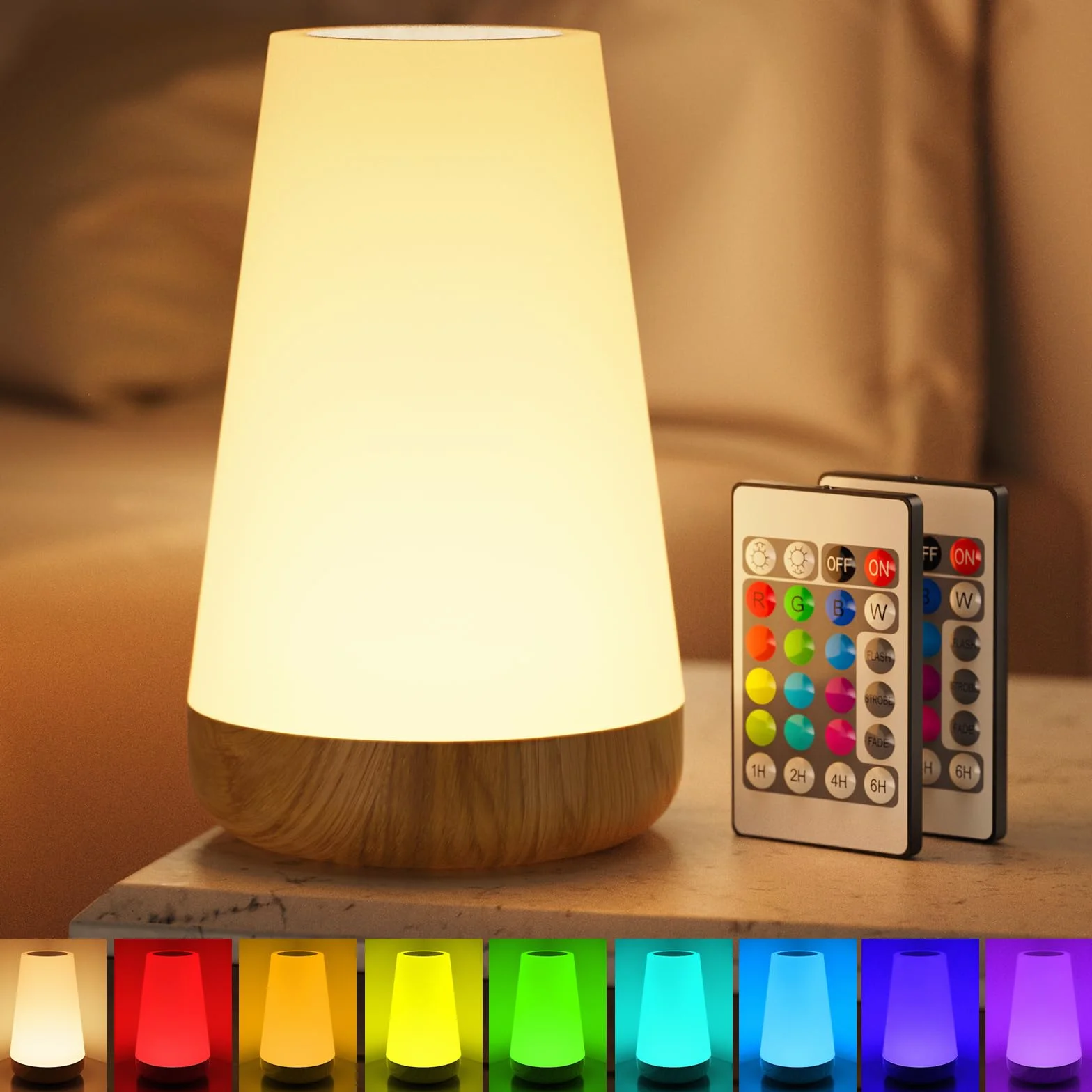 Touch Lampada da Comodino con Telecomando, LED Lampada da Tavolo Senza Fili con 13 Colori, Luce Notturna Bambini per Camera da Letto, Cameretta dei Bambini Soggiorno