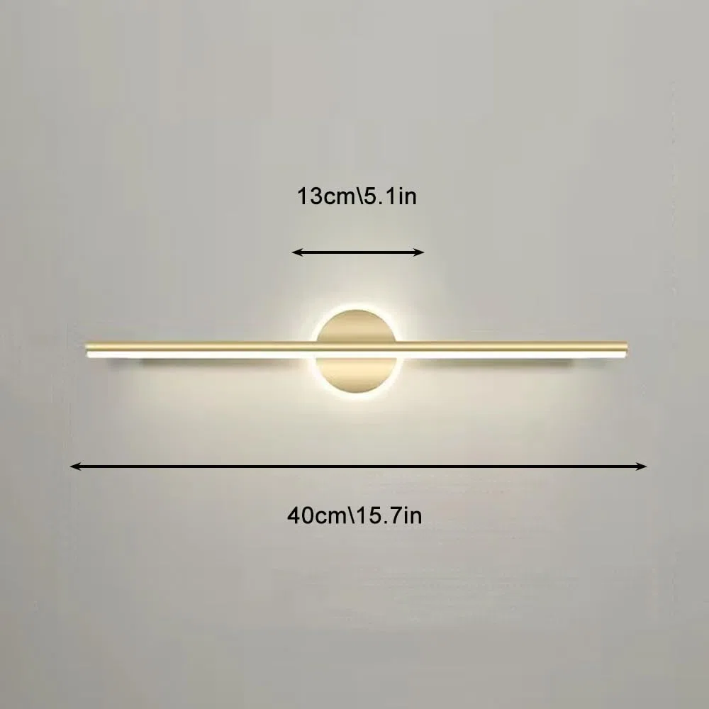 Lampada da Parete a LED per Il Bagno con Finitura in Oro, Lampada da Specchio, Lampada da Parete lineare Moderna, Illuminazione per specchi da toeletta, lampade da Parete per Il TR