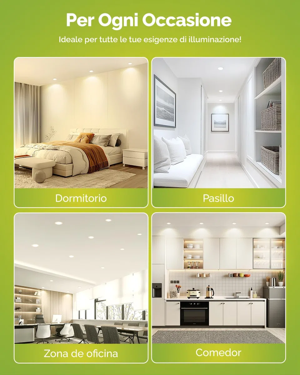 Fondiiz Faretti Led da Incasso per Cartongesso, 4W 570LM Luci da Soffitto Interno Regolabile Caldo 3000K Neutro 4500K Freddo 6000K, IP44 Faretto Risparmio Energetico per Bagno, Foro Ø68-80mm, Set di 6