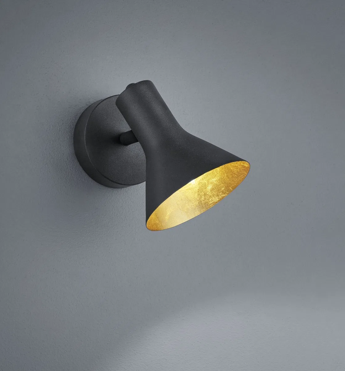 Reality R80161002 Faretto Lampada in Metallo, Nero/Oro
