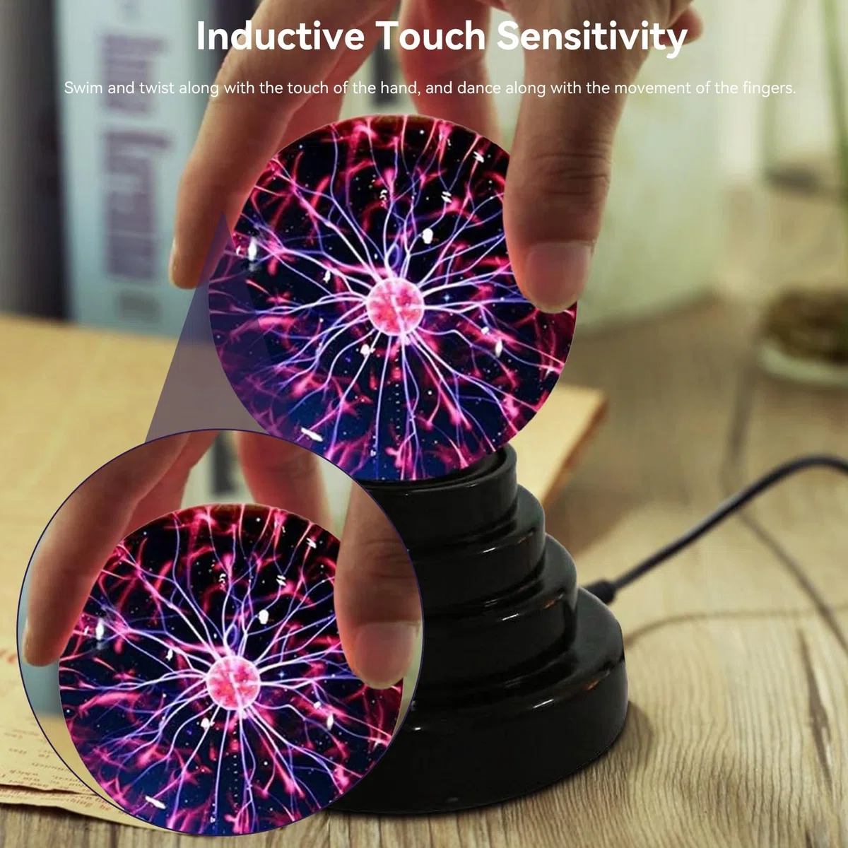 Agatige Lampada Magica a Sfera al Plasma da 3 Pollici, Sfera sensibile al Tocco Mini Sfera Nebulosa Globo con Luce Divertente per Decorazioni domestiche per Feste