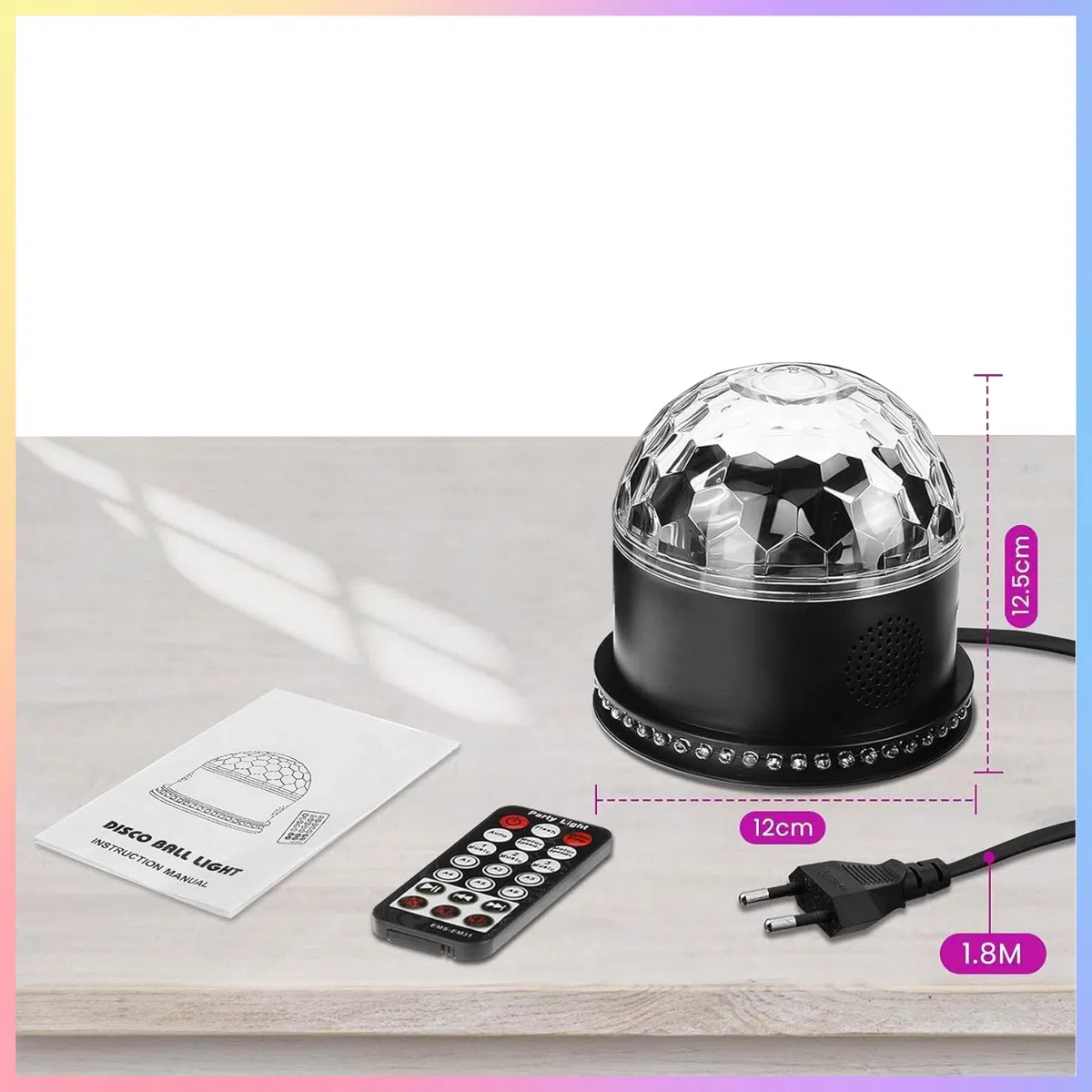 Luci Discoteca, BLITZWILL LED RGB palla da discoteca Luci per feste lettore musicale bluetooth, lampada da festa discoteca musica controllata con telecomando, spina UE per casa Natale KTV