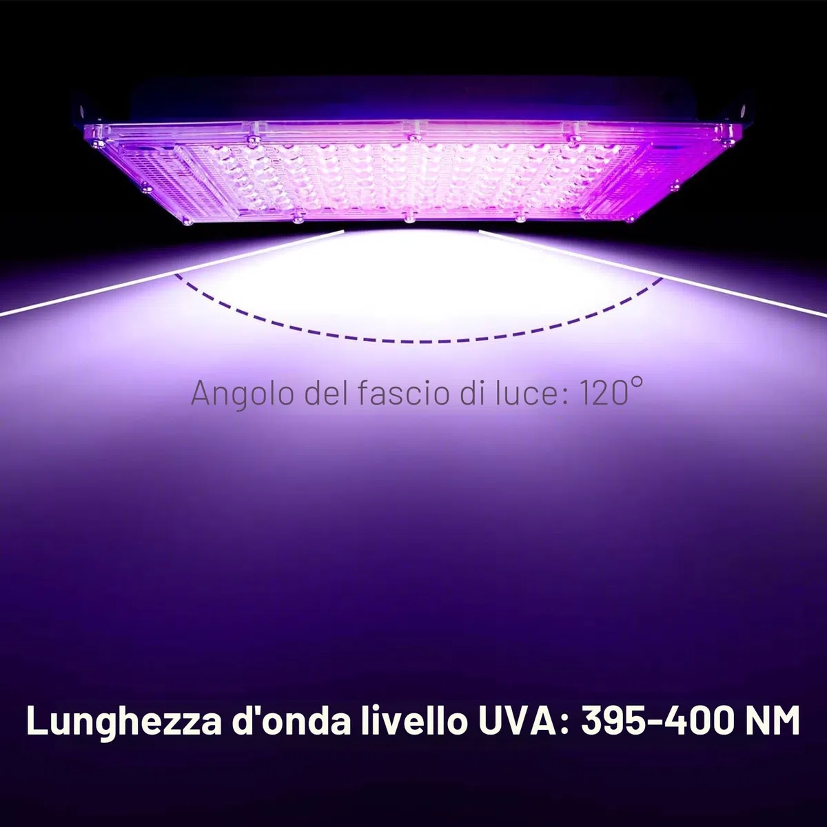 CREATESTAR LED Luce Nera 100W, Faro UV LED IP65 Impermeabile Faretto UV con 1,5m Spina, Lampada per Festa Glow, Acquario, Bar, Poster Fluorescente, Halloween, Discoteca (100W(1PCS))