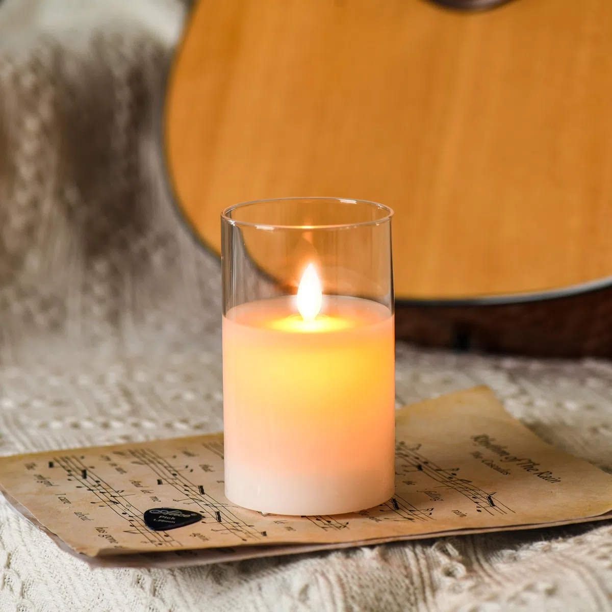 FiiMoo Candele LED Ricaricabile, 2 Pezzi, Candele USB Ricaricabili, Candele Batteria, Candele LED Senza Fiamma, Candela in Vetro con Telecomando Per Natale, Festa, Vacanze, Hotel Decorazione-12.5cm