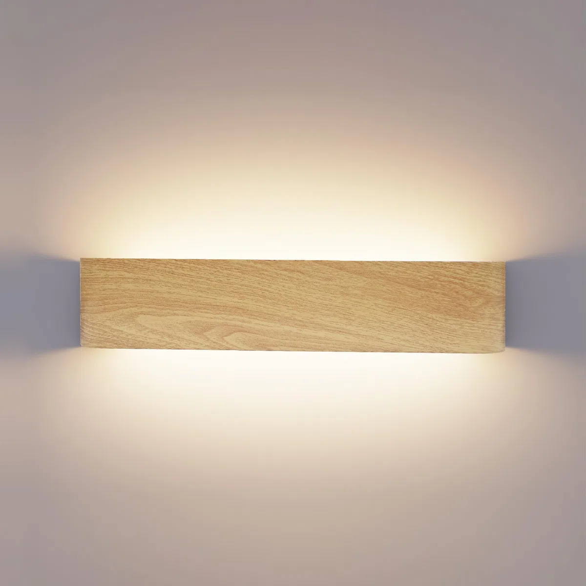 Lampada da Parete LED Interni Luce Alluminio 24W 41CM Applique da Parete Interno Moderno Lampada a Muro per Camera da Letto Scale Corridoio, 3 Modalità Luce (venature del legno)