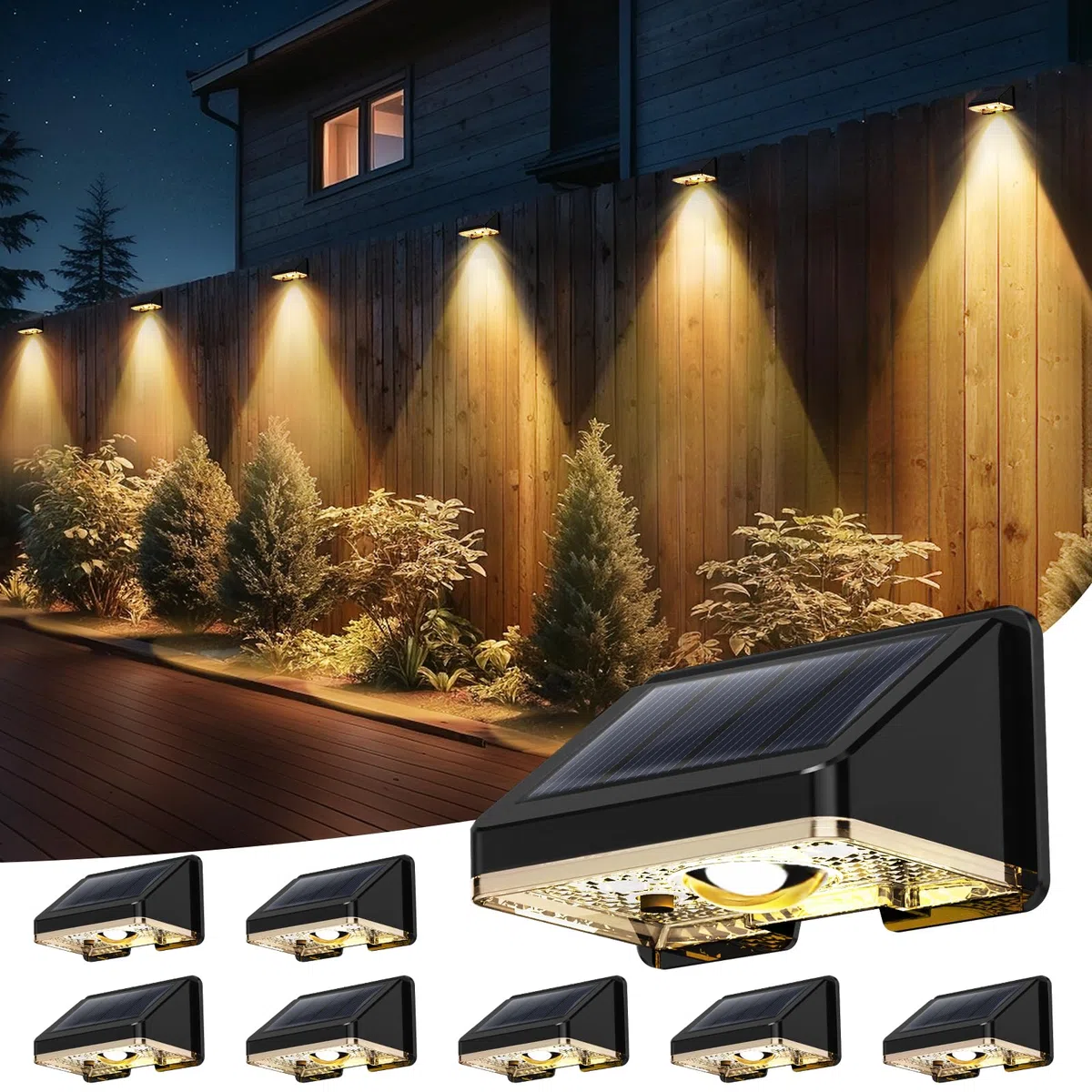 Luci da Esterno Giardino 8 Pezzi Lampade Solari da Giardino Bianco Caldo Luce Solare LED Impermeabile Creando un'atmosfera Suggestiva Per Recinzione, Muro e Giardino