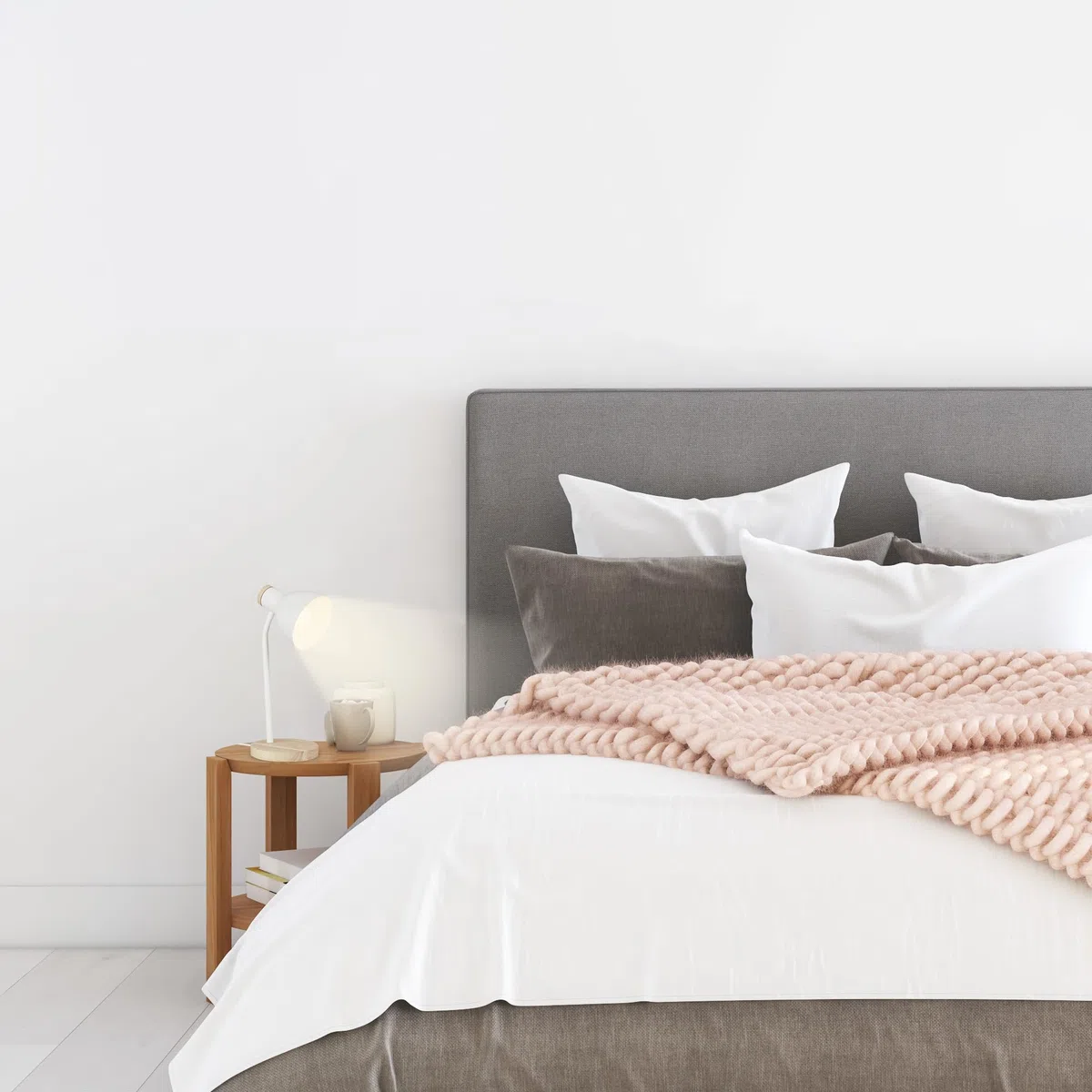 BRILONER - Lampada da tavolo, orientabile, E14, max.10W, lampada da comodino, lampada da scrivania, lampade da comodino, lampada scrivania, lampada comodino camera da letto, 14x38 cm, legno bianco