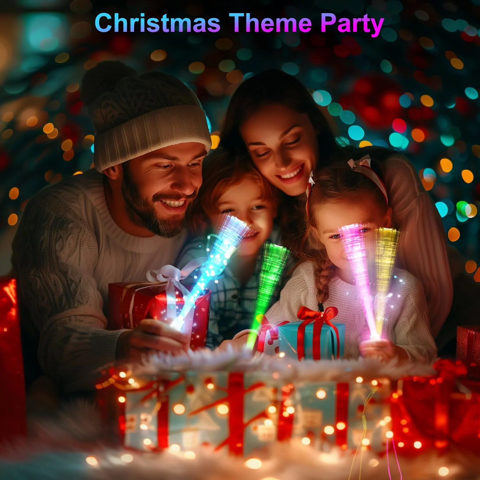 Kangtaixin 24 pezzi di bastoncini LED luminosi colorati - bastoncino luminoso in fibra ottica con batteria, giocattolo regalo in fibra ottica per bambini per feste notturne, concerti, Natale