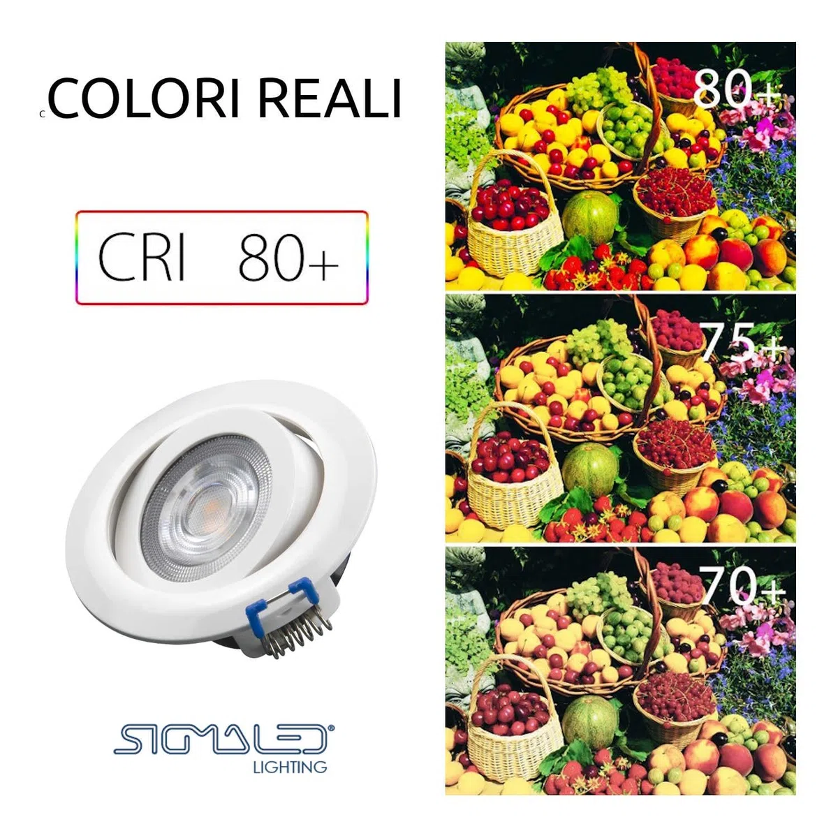 Sigmaled lighting, 6 Faretti Led da Incasso per Cartongesso, 5W Dimmerabili 450lm, Spot a Luce Naturale 4000K, Cucina, Casa, Faretti Led Soffitto per Interno, 220V-240V AC, Faretto con Foro Ø70-80mm