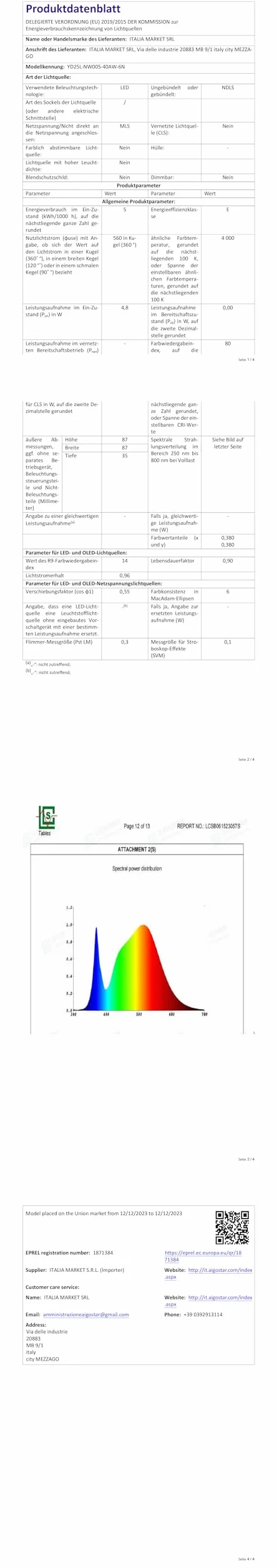 Aigostar Faretti LED da Incasso per Cartongesso, 4.8W 560LM IP65 Impermeabile, Faretto LED Incasso, Luce Naturale 4000K, Faretti Incasso Cartongesso, Diametro Foro Ø68mm, AC 220-240V, Set di 6