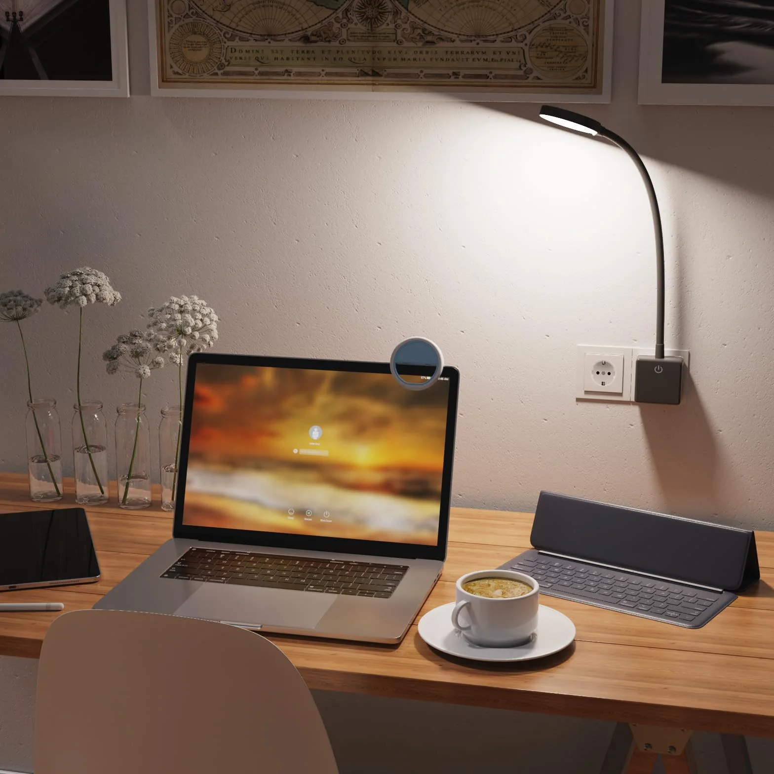 ENUOTEK Luce Notturna Lampada da Applique da Comodino LED Dimmerabile con Spina e Interruttore Tattile 4W 350Lm Luce 3000K 4000K 5000K Nessuna Funzione di Controllo Remoto Lot di 1