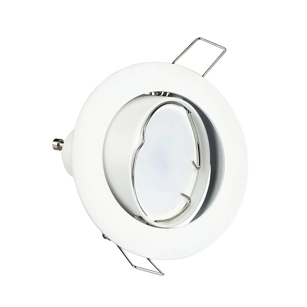 V-TAC 4x Portafaretto LED da Incasso Orientabile in Allumimnio per Faretto GU10-4 Pezzi - Sezione Incasso 74 mm - Cornice Rotonda da Lampadina per Cartongesso, Legno, Mensole, Casa - Ø82 x 25mm