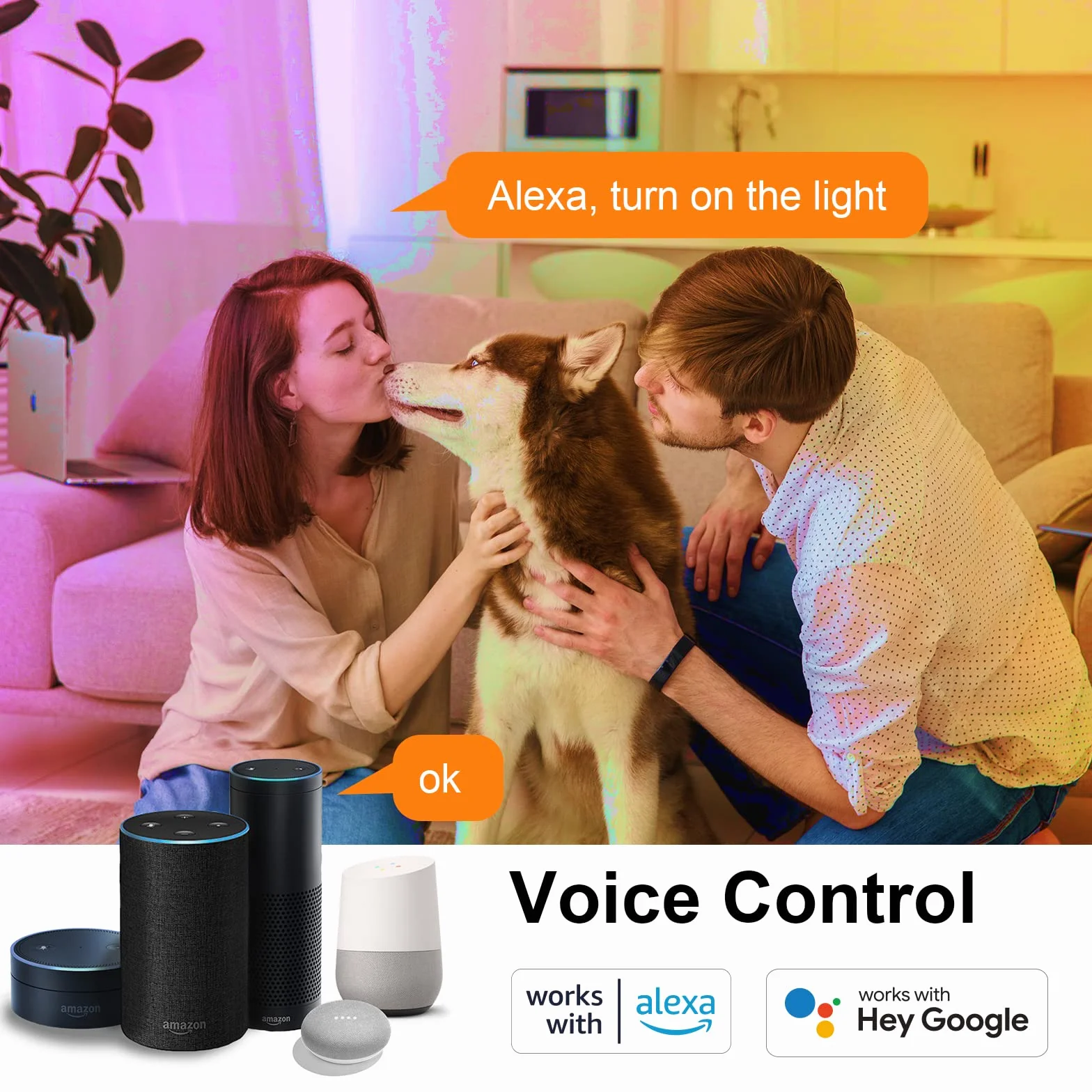 ANTELA Lampadine LED Alexa Inteligente WiFi E14, Dimmerabile Lampadina Smart 7W 806ML 60W equivalente, RGB & 2700K-6500K bianco freddo caldo, compatibile con Alexa/Google Home, 2 pezzi