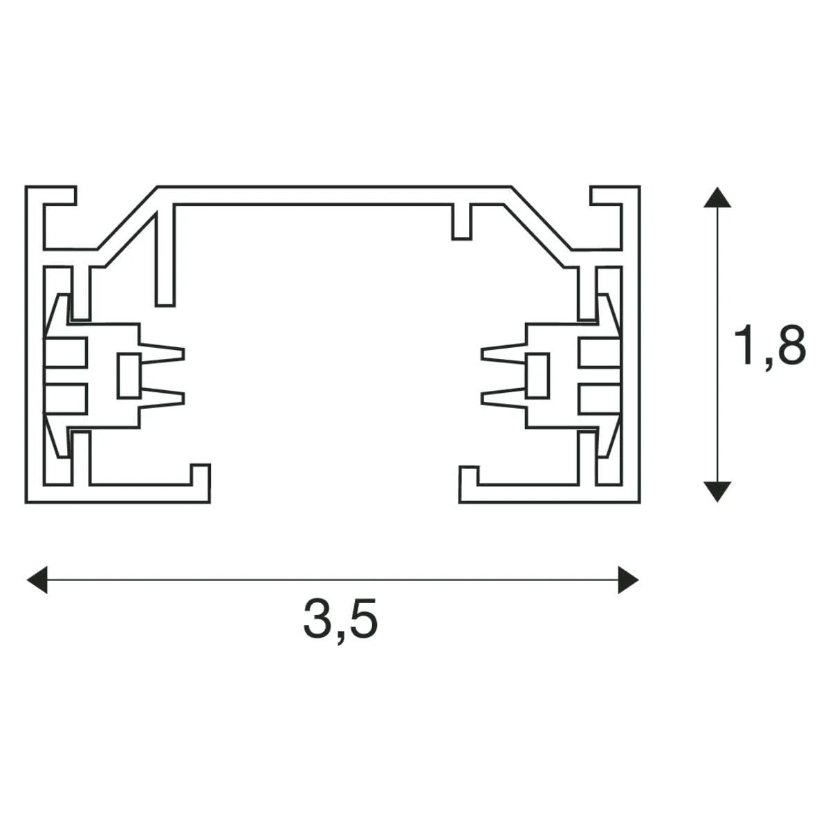 SLV Binario elettrificato monofase nero IP20 – Barra per sistema a binario 1 fase compatibile con faretti e spot, soluzione professionale per illuminazione interna