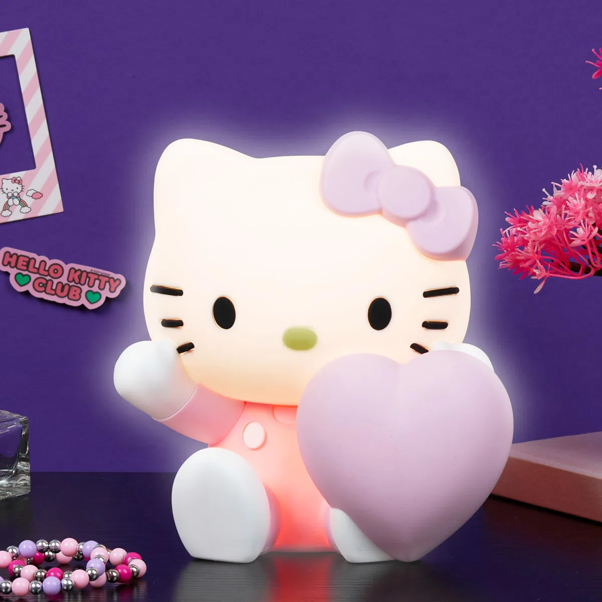 Get Trend Hello Kitty Sanrio Silicone Luce 3D, Ricaricabile Tramite USB LED Lampada Anime, 3 Modalità Luce Telecomandate Lampada Notturna (Hello Kitty)