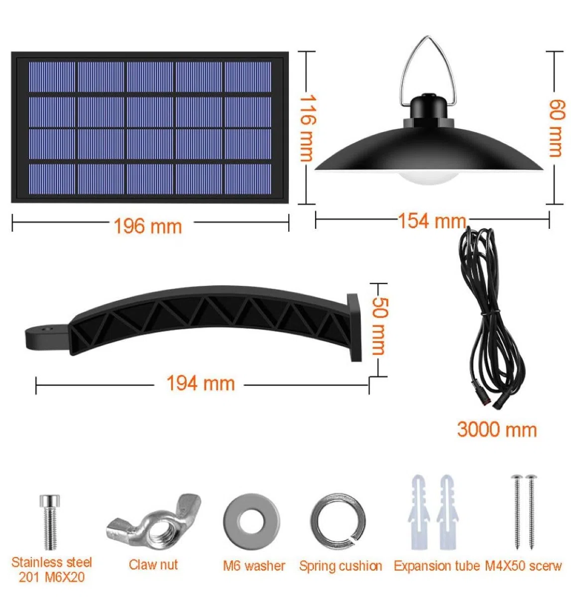 Luci solari a sospensione per interni/esterni, luci solari impermeabili con doppio capanno sospeso, lampada solare con accensione/spegnimento automatico dal crepuscolo all'alba