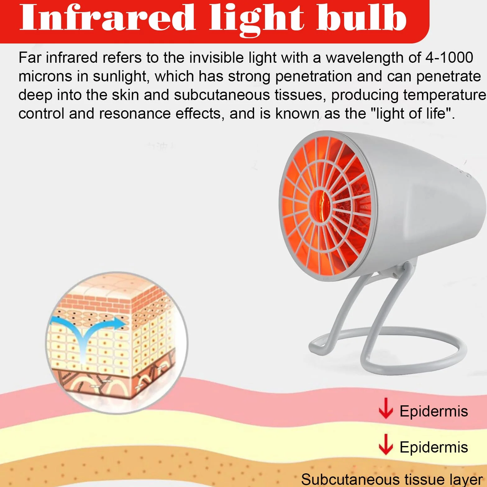 PORFOYO Lampada a infrarossi, lampada rossa da 150 W, lampada di calore a infrarossi, lampada rossa di calore con timer e temperatura regolabile, angolo regolabile lampada a infrarossi da tavolo