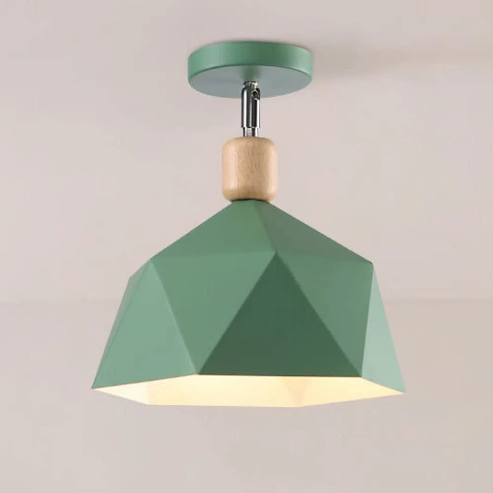 Mengjay Lampadario Da Soffitto Creativa Paralume Plafoniere interne Luci, in metallo Moderno,Industriale Nordico Retro (Verde)