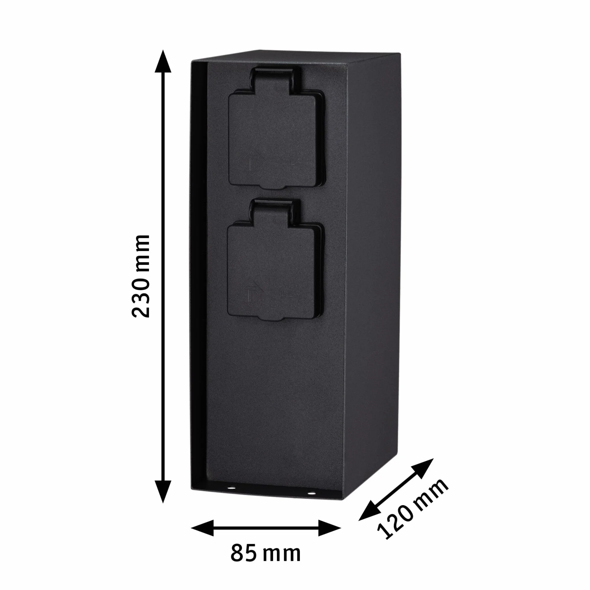 Paulmann 94313 Colonna con prese elettriche Outdoor RIO 4 prese max. 3650 Watt illuminazione per esterni antracite illuminazione da giardino acciaio inox comando