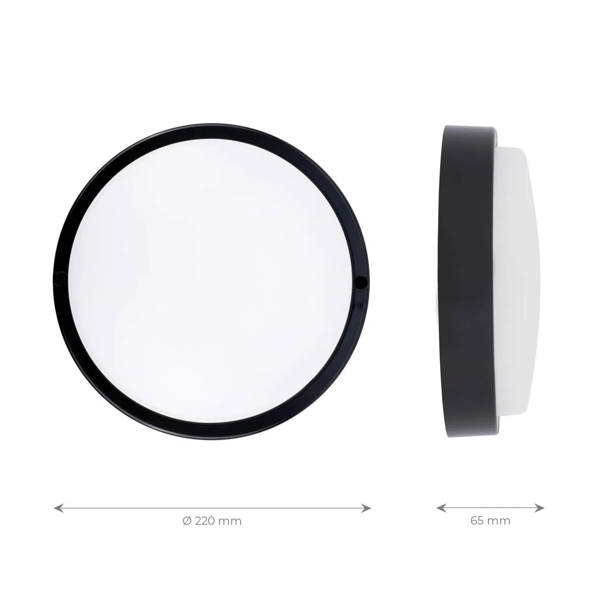 Ledvion - Plafoniera LED Soffitto, IP65, 10W, 1000Lm, 2700/4000/6000 K, Nero, 220-240V, Lampada da Cantina, Lampada da Parete, Interno, Esterno