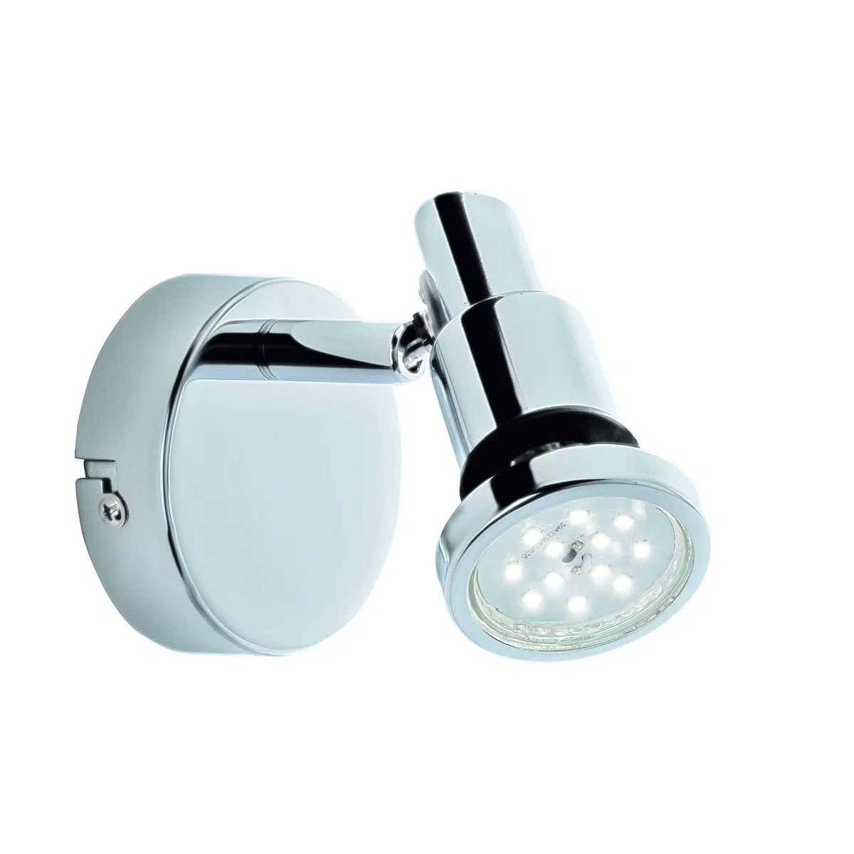 Briloner Leuchten - Faretto a LED, lampada da parete, luce da bagno, lampada da bagno, IP44, faretto girevole e inclinabile, 1x GU10, 4 Watt, 400 Lumen, 3.000 kelvin, cromato, 80x106mm (DxH)