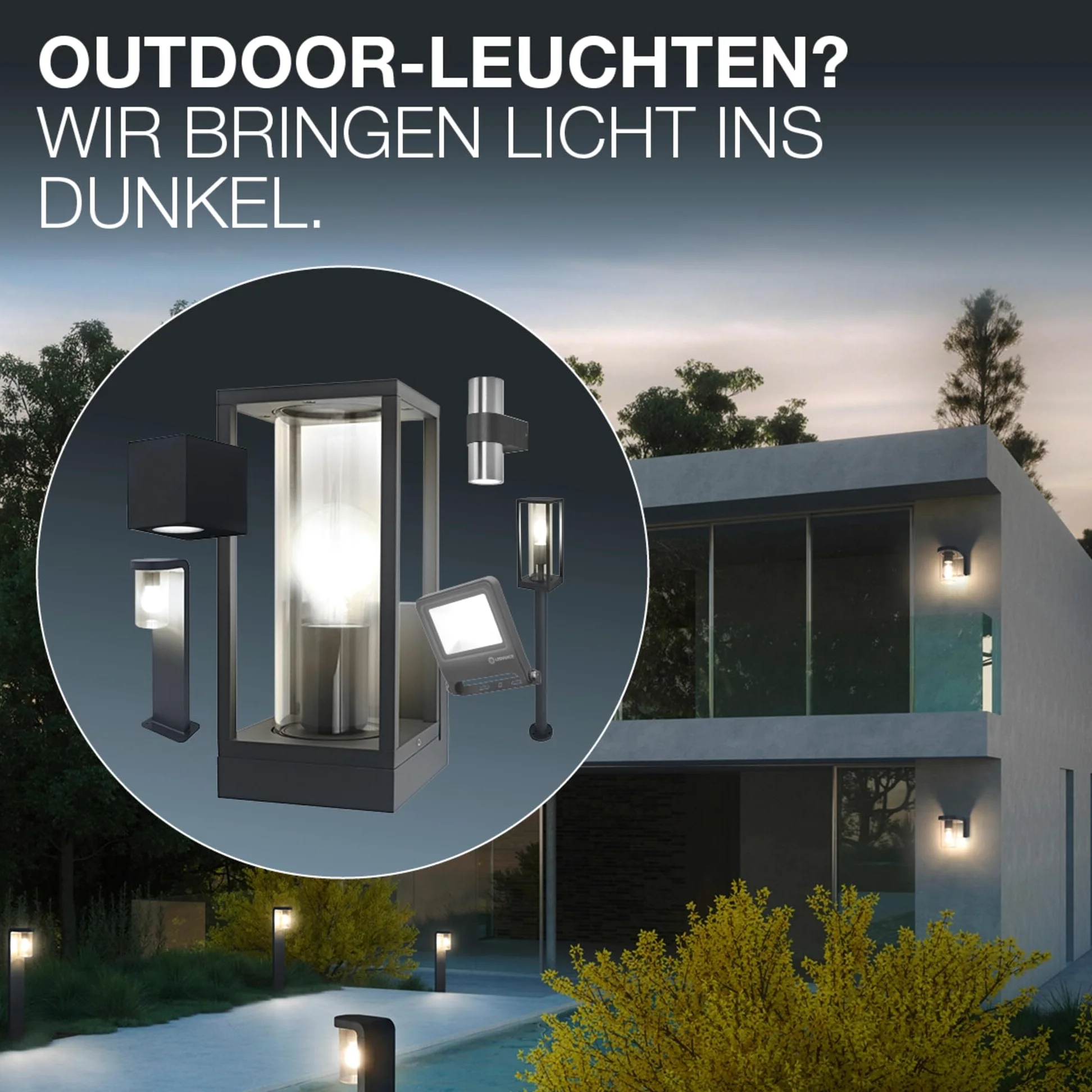 OSRAM Lampada da esterno ENDURA Classic S E27 nera, alluminio pressofuso, vetro trasparente, IP43, senza lampadina, adatta per installazione esterna