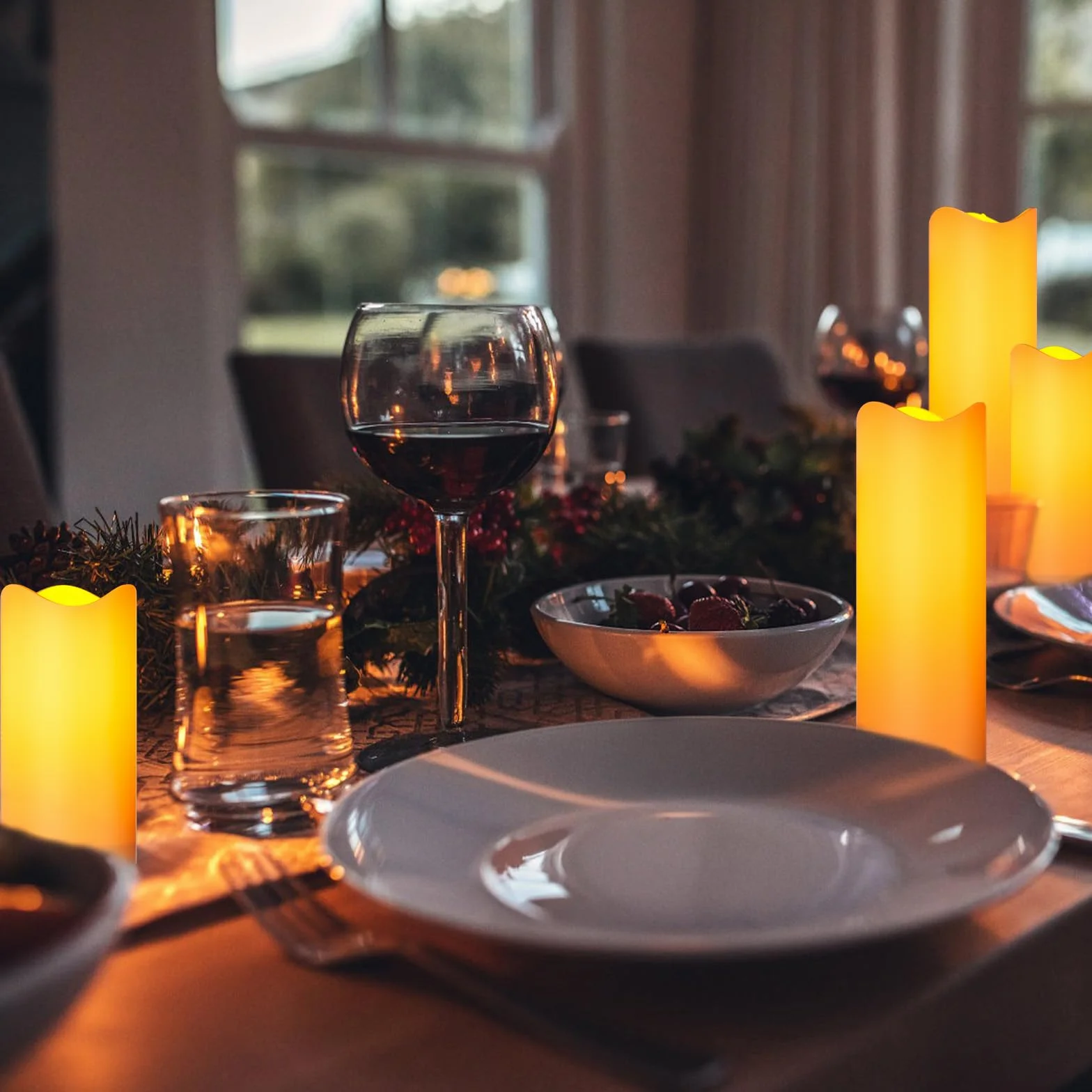 EXTSUD Set di 4 Candele a LED senza Fiamma con Telecomando, Impermeabili Outdoor LED Candele, Luce Notturna Antivento, LED Candela Decorazione Romantica per Matrimoni San Valentino Anniversari
