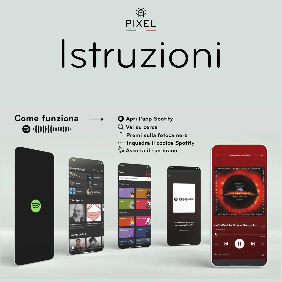Pixel Artigiani Digitali - Targa Spotify Personalizzata con Lampada LED - Regalo San Valentino, Anniversario, Compleanno per Lui e Lei - Idea Regalo per Papà, Festa del Papà, Compleanno