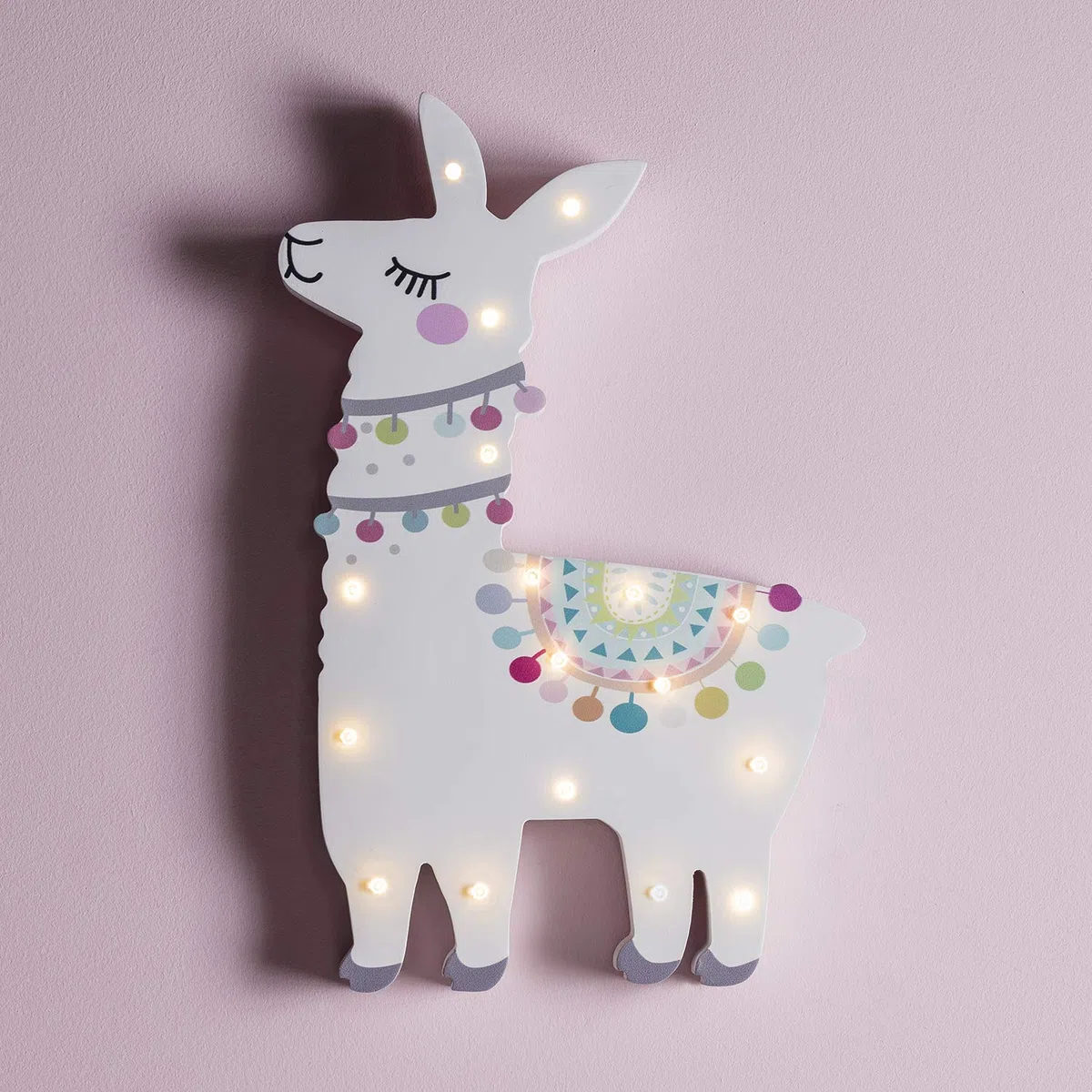 Lights4fun - Lampada Decorativa di Legno a Lama con 17 LED Bianco Caldo a Pile