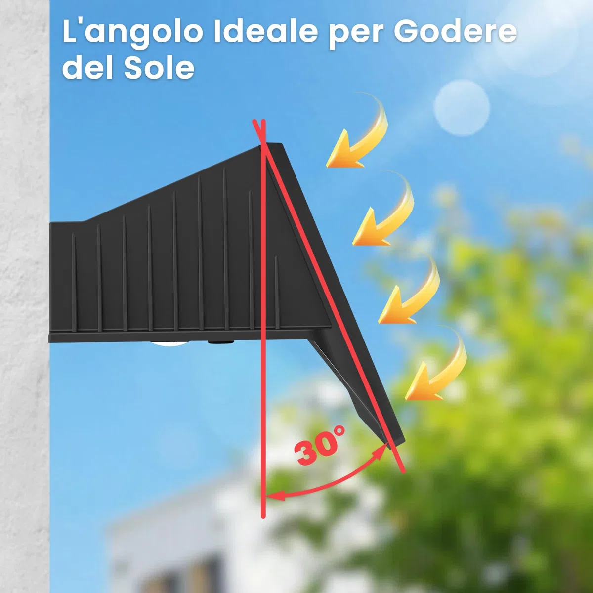 Lampada Solare da Esterno Up & Down Set da 6 Luci Solari da Esterno Bianco Caldo 3000K Faretti Solari a LED da Esterno 1000 mAh Applique Impermeabile IP67 Per Parete Giardino Terrazzo