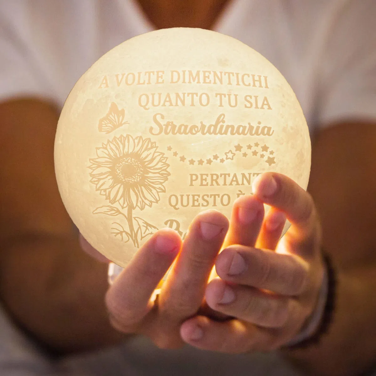 Vetbuosa Regalo Donna - Motivazionale Lampada Luna, Lampada da Comodino | Abat Jour da Comodino | Idea Simpatica | Compleanno & Festa | Bambina Donna Uomo Amico Ado | Sorpresa Collega Ufficio