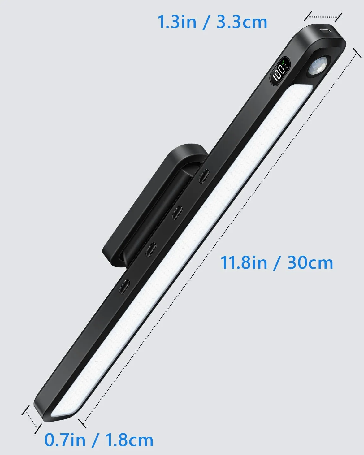 Ferswe 5W Luce Armadio LED Ricaricabile, Armadio Led con Sensore di Movimento, 30CM, 2500 mAh, Indicatore di Carica della Batteria, Facile Installazione Magnetiche Luce Armadio, per Cabina ArAmadio