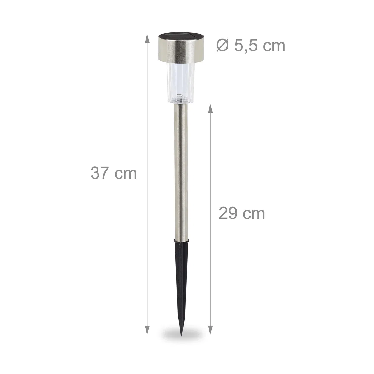 Relaxdays Set da 10 Lampade Solari a LED Impermeabili, per Giardino Terrazza in Acciaio Inox, Cambio di Colore, Argento