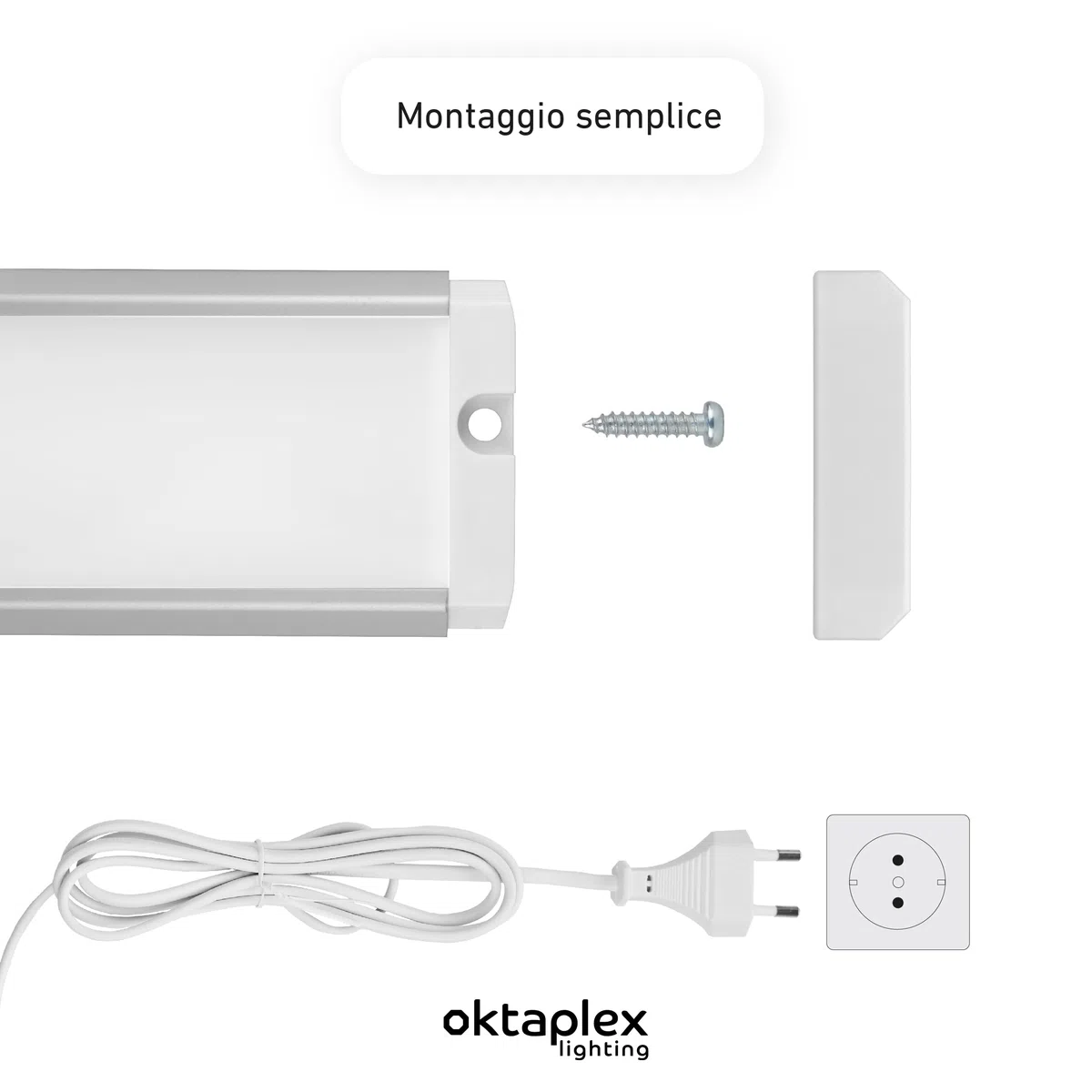 Oktaplex Riva Sottopensile LED Piatto Dimmerabile Bianco Caldo 57,5cm Con Sensore 690lm 10W 230V Argento