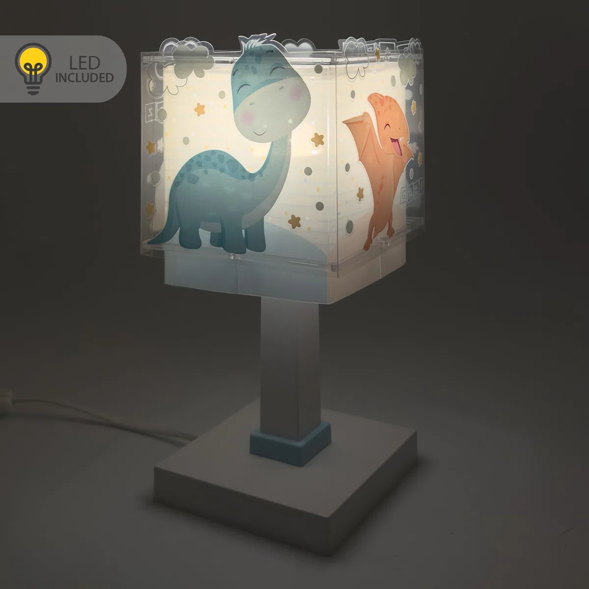 Dalber Lampada da tavolo o da comodino per bambini Baby Dinos Dinosaurs, 63451, G4 - LED 4W - Lampadina inclusa