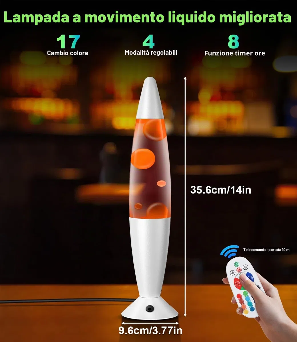 Lampada La LED con Telecomando, 17 Colori a Ricambio Modalità Automatica, Timer 8 Ore, Portata 15m, Lampada Atmosfera per Camera da Letto, Ufficio, Salotto