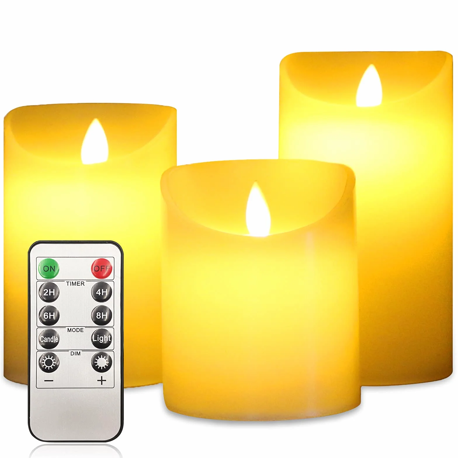 Candele LED finte fiamma oscillante set 3 (10cm, 12.5cm, 15cm), natale decorazioni, lanterne natalizie da interno, bianco caldo