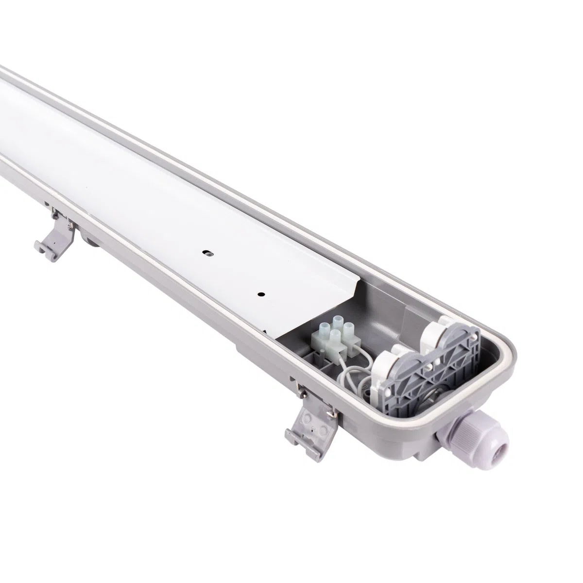 Kit plafoniera stagna doppia 60cm + 2 tubi LED T8 9W - 6000K