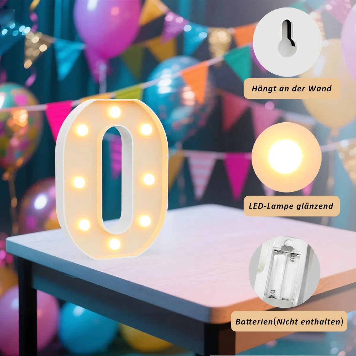 Ledido Numeri luminosi a LED per tendone, numeri freddi e caldi, per decorazioni per il 18° compleanno, luci a LED per anniversario di matrimonio, laurea, casa, camera da letto, tavolo, decorazione