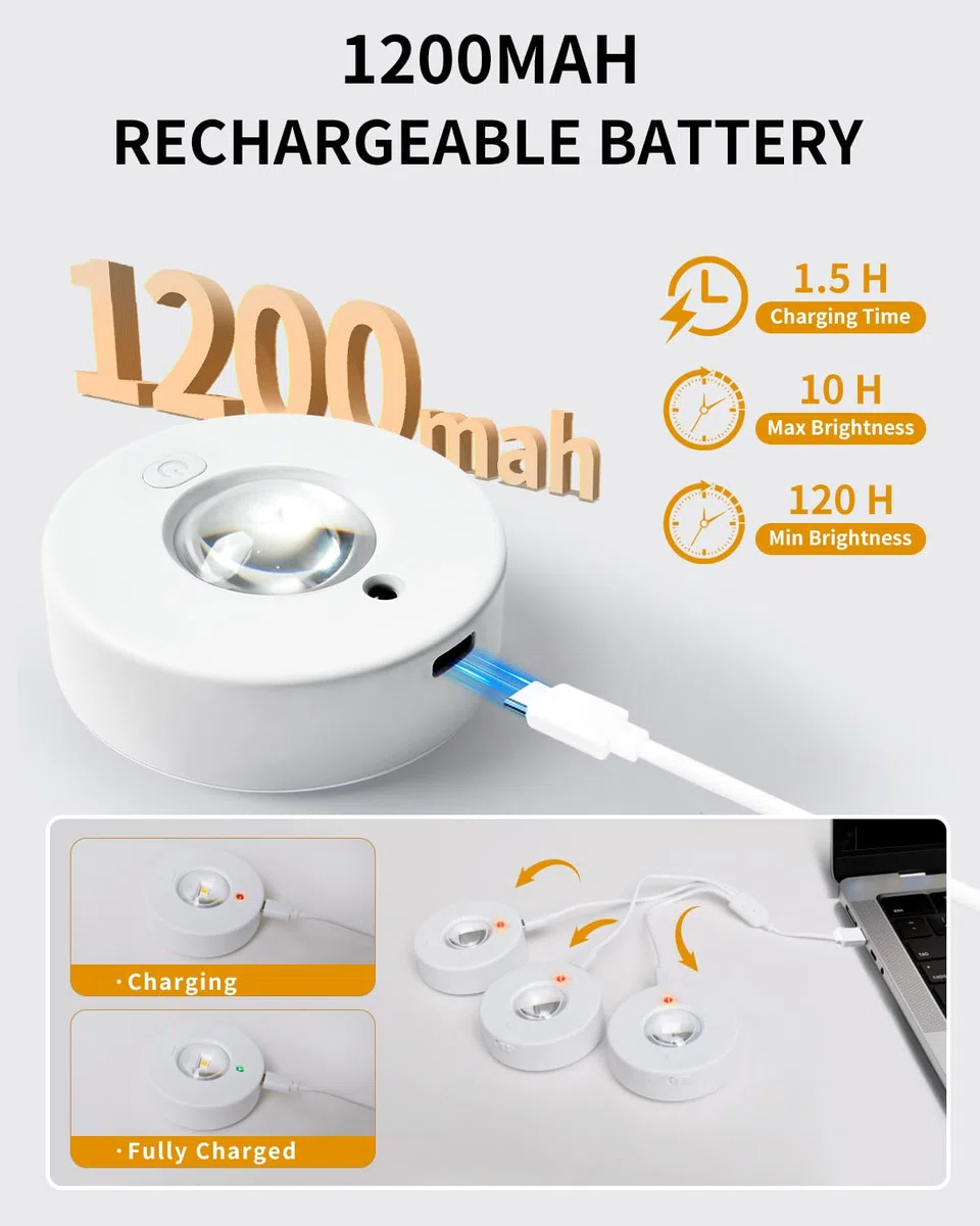 Luce LED Sottopensile Notturna USB con Touch e Telecomando, Spot LED Batteria Senza Filo 3000K/4000K/6500K Timer Magnetico per Armadio Cucina Corridoi Scale Vetrina