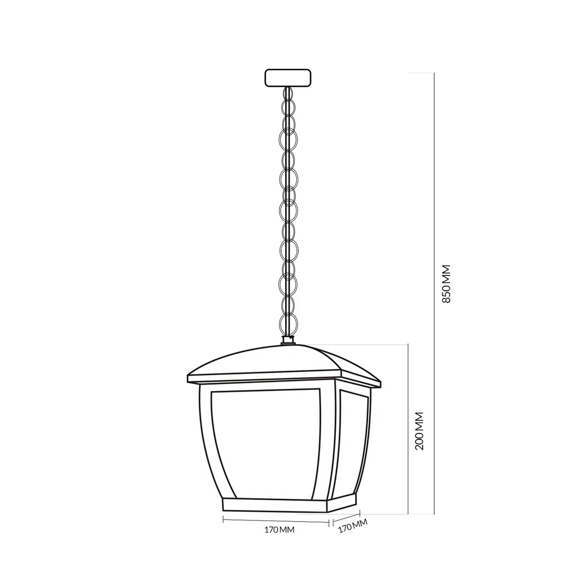 M Ledme Plafoniera House Series – IP44 impermeabile, attacco E27, lampada da soffitto in acciaio nero e vetro per giardino, terrazza o ingresso (lampadina non inclusa)