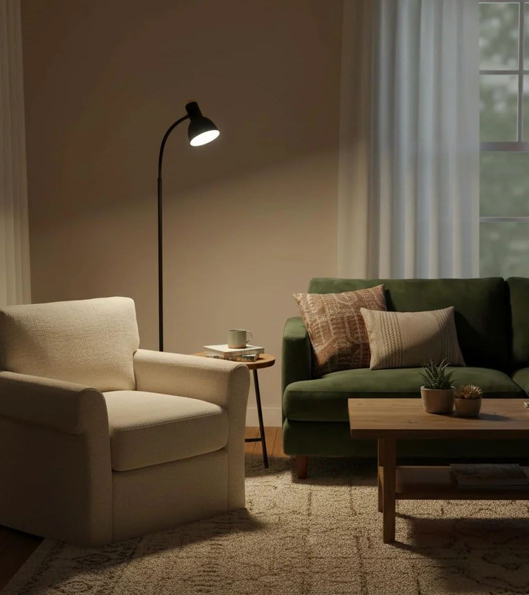BEL AIR HOME - Lampada da Terra Argos | Piantana Industriale per Soggiorno e Stanza | Design Elegante | 155x22cm, Attacco E-27 (LAMPADINA NON INCLUSA) (NERO)