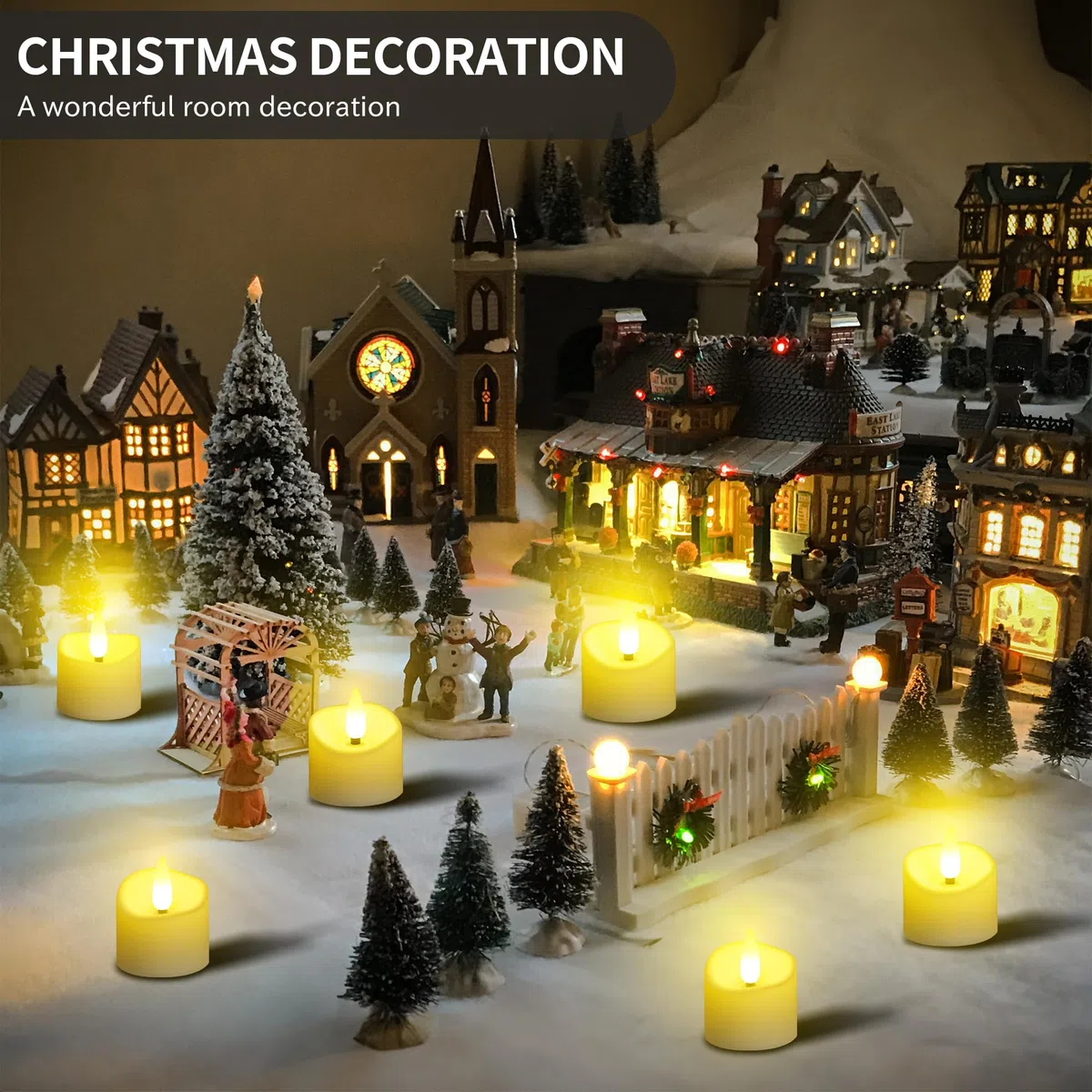 daphomeu Candela LED Con Telecomando 24 Pezzi, Senza Fiamma, Con Funzione Timer, Candela Elettrica Tremolante, Per Matrimoni, Feste, Halloween, Natale, Decorazioni Per La Casa