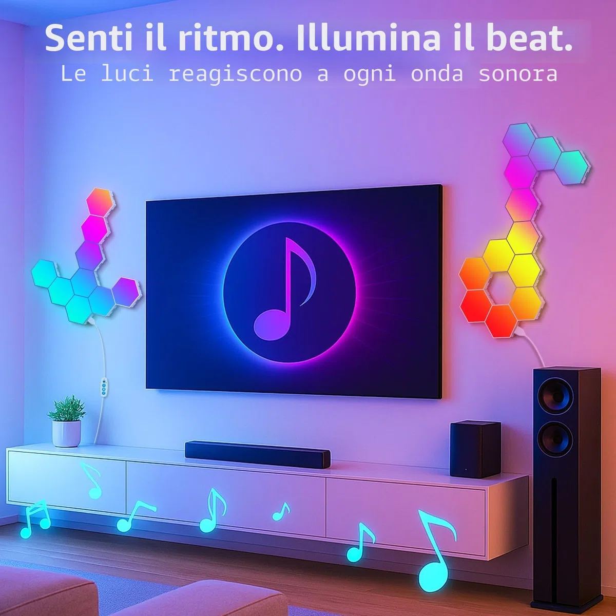 Kangtaixin Esagonali Muro LED Luci 8pcs Esagonale Gaming RGB Pannelli — Sincronizzazione Musicale Esagono Parete Lampada Stanza Esagoni Pannello Wall Luce