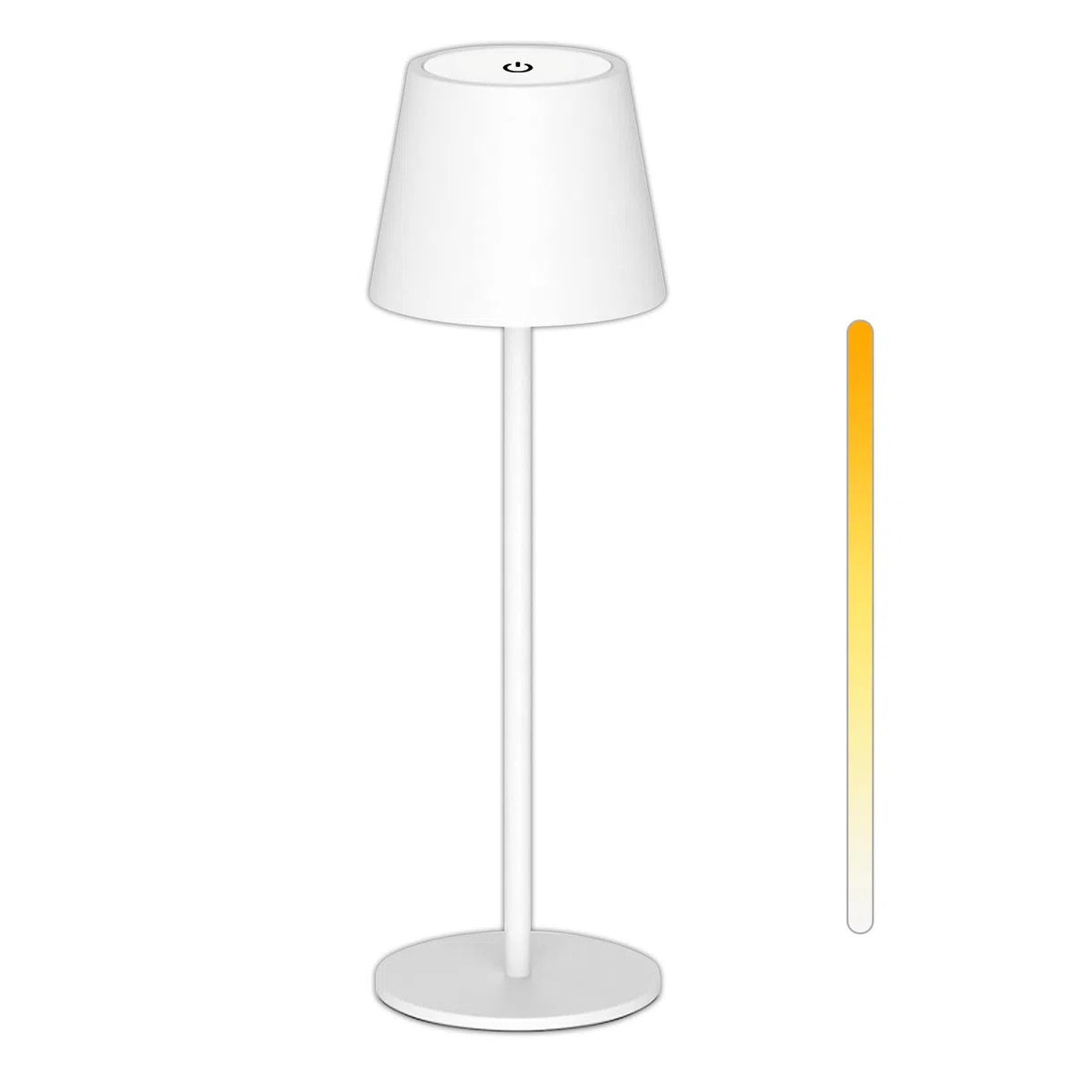 ANTELA Lampada da Tavolo LED Senza Fili Ricaricabile, Dimmer Touch 3000K/4000K/5000K, Lampada da Scrivania Portabile, IP44, per Interni/Esterni, Ristorante/Camera da Letto/Bar, Bianco