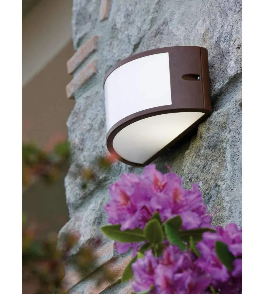 Applique mezzaluna moderna lampada da parete per esterno corten